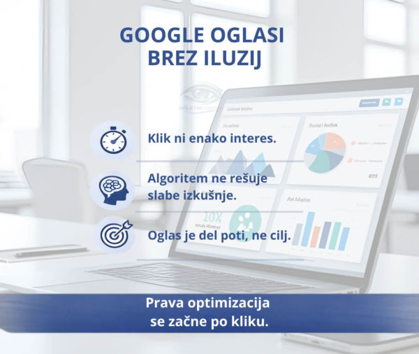 Zakaj Google oglasi v letu 2026 ne odpovejo zaradi algoritma, temveč zaradi pričakovanj podjetnikov Zakaj Google oglasi v letu 2026 ne odpovejo zaradi algoritma, temveč zaradi pričakovanj podjetnikov