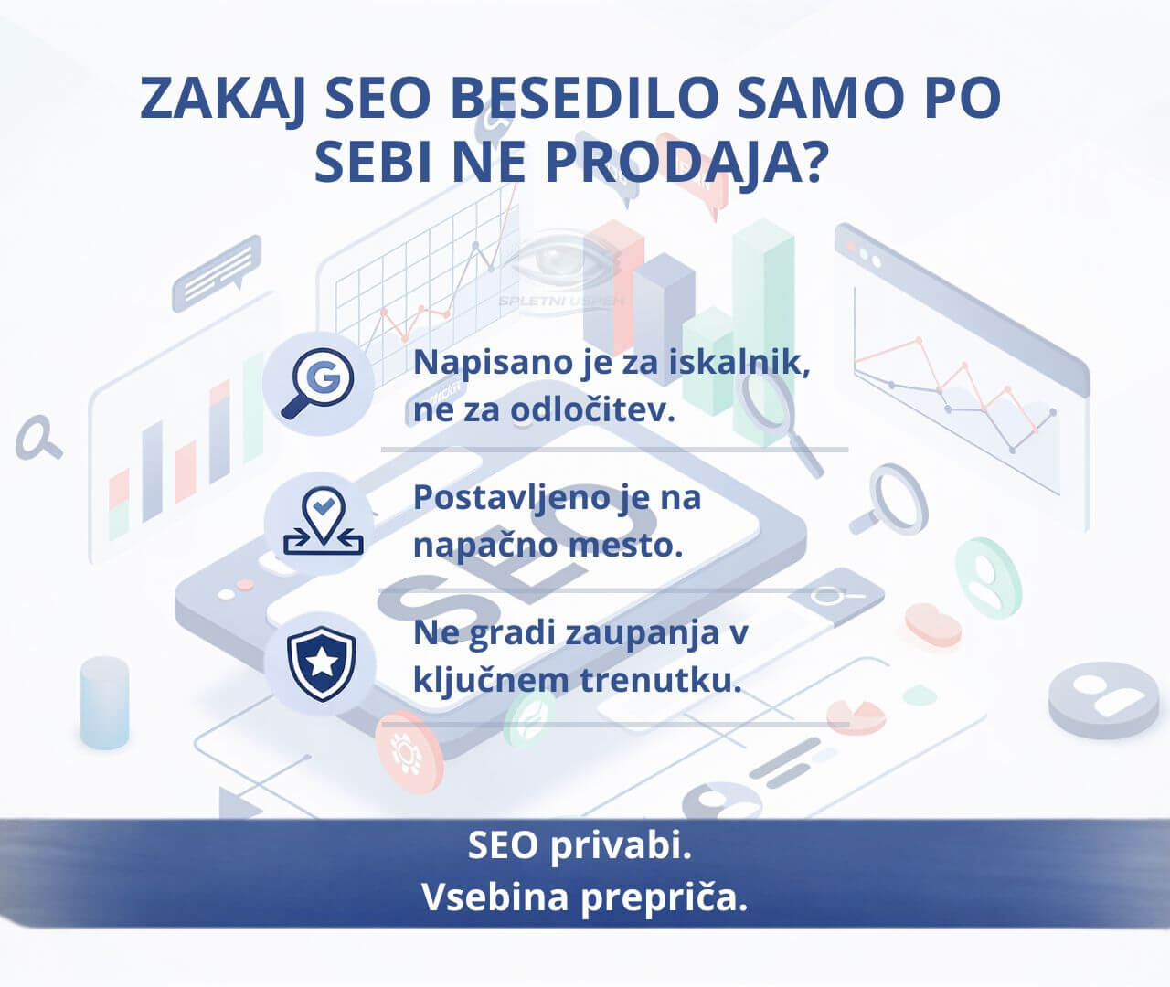 Zakaj SEO besedilo in prodajna vsebina nista isto – in zakaj ju večina podjetnikov meša