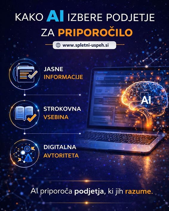 Kako AI sistemi izbirajo podjetja za priporočila