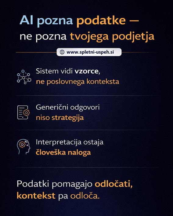 Zakaj AI ne razume tvojega podjetja, čeprav pozna ogromno podatkov?