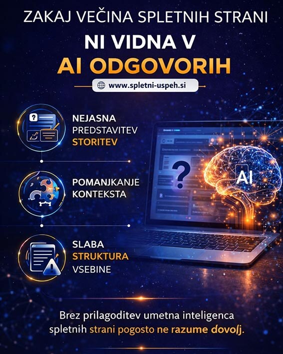 Zakaj večina spletnih strani ni vidna v AI odgovorih